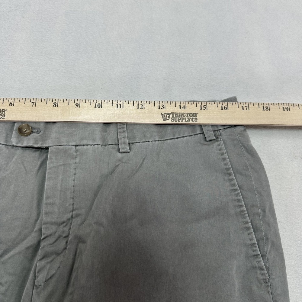 Hiltl Pants Mens 36x32 Gray Straight Leg Lightweight Stretch Dress Trousers - Picture 12 of 14